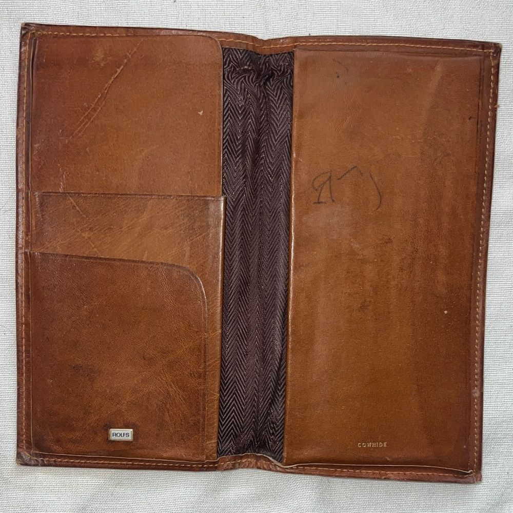 Rolfs Brown Leather Wallet cowhide vintage rare